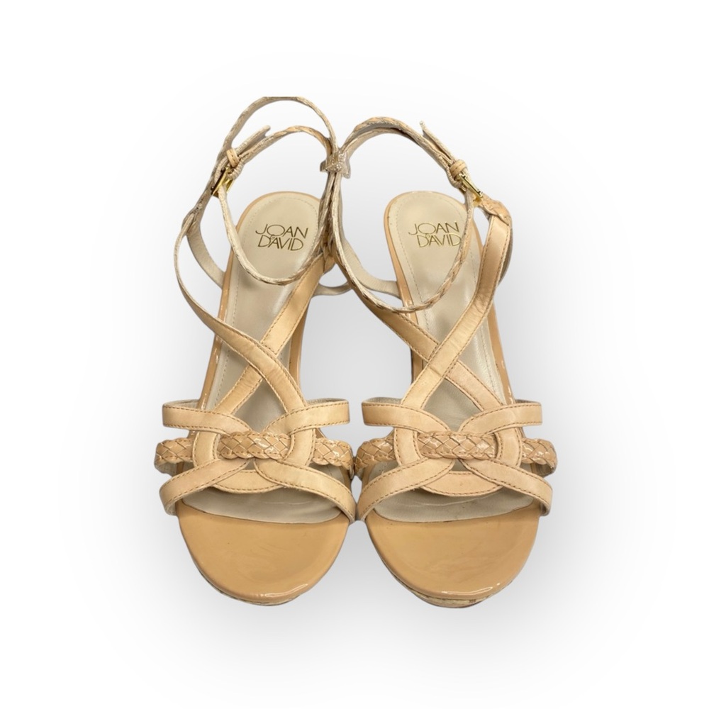 Joan & David ✦ Dakenyon Platform Stilettos Heeled Sandals ✦ Nude Patent Leather - Picture 8 of 16